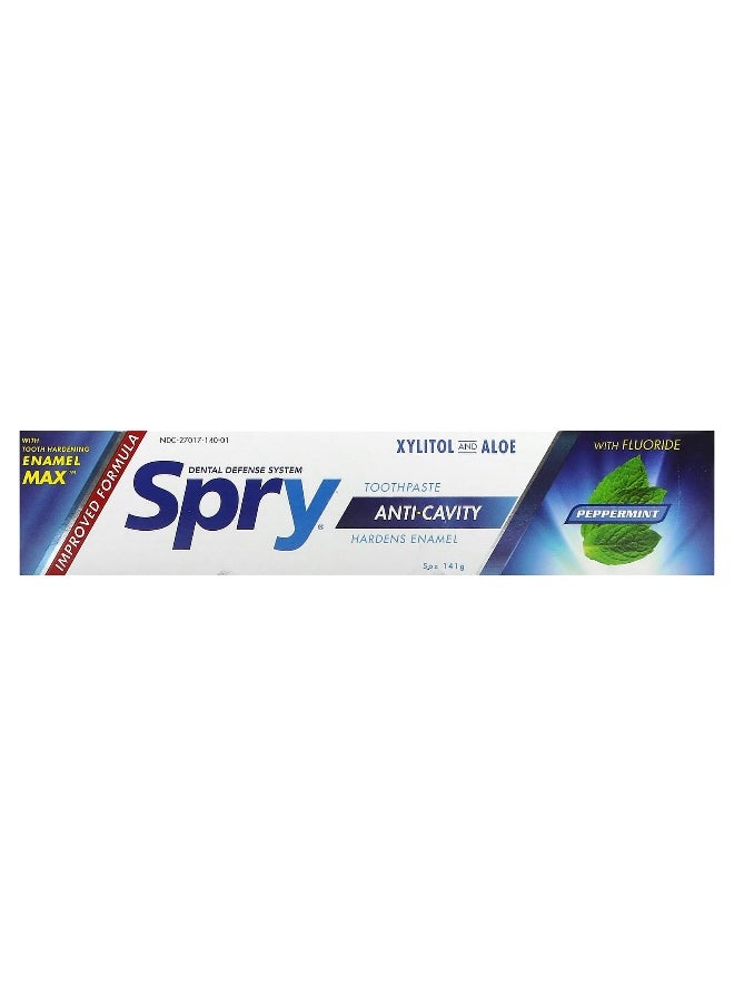 Xlear - Xlear, Spry Toothpaste, Anti-Cavity with Fluoride, Peppermint, 5 oz (141 g) - Image 1