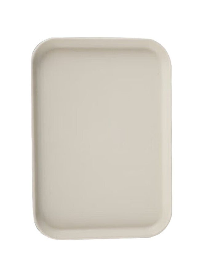 Caizhi Rectangular Tray Tea Tray Household Fruit Tray Breakfast Tray Storage Tray Living Room Snack Tray Large Size Beige Cz6754 - Image 2