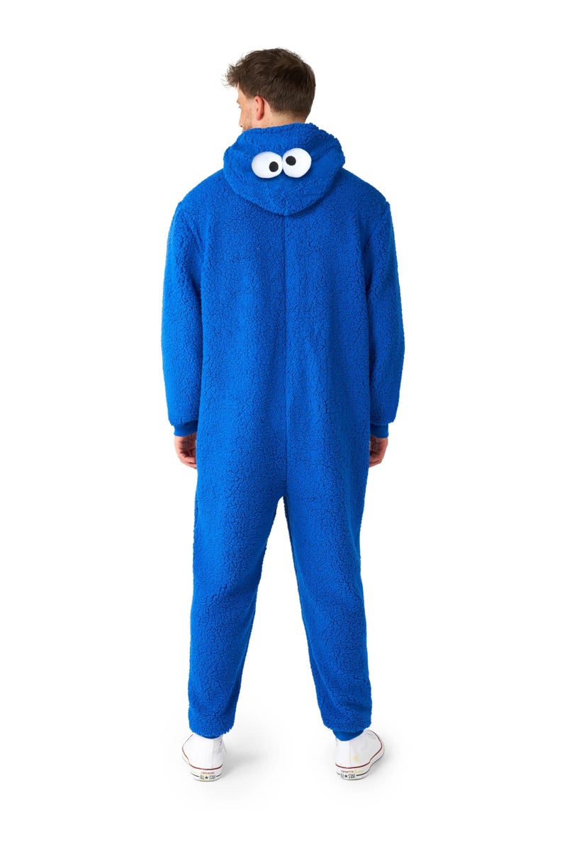 Opposuits Adult Unisex Cookie Monster Onesie - Sesame Street One-piece Pajamas - Loose Fit - Including Pockets - Blue - Image 3