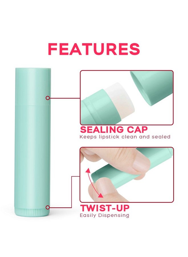 JuLand 100 Packs Empty Lip Balm Tubes Bulk Round BPA Free with Caps for DIY Lipstick homemade, 3/16 Oz (5.5 ml) Leak-Free Empty Lip Balm Containers (Black) - Image 2