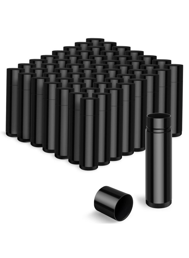 JuLand 100 Packs Empty Lip Balm Tubes Bulk Round BPA Free with Caps for DIY Lipstick homemade, 3/16 Oz (5.5 ml) Leak-Free Empty Lip Balm Containers (Black) - Image 1