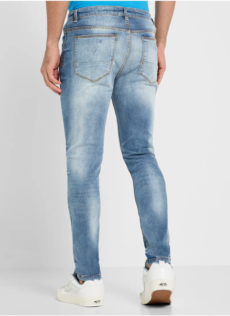 برايف سول Skinny Fit Ripped Jeans