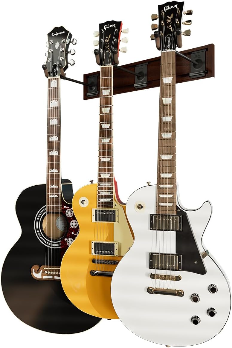 String Swing 3 Guitar Wall Mount Rack – Solid Aluminum Slatwall Rail - for Three Electric or Acoustic 3 Steel Hangers & 1 Rail Expandable Modular Music Room Organization, Storage or Display System COPPER (SW3RL-C-K) - Image 1