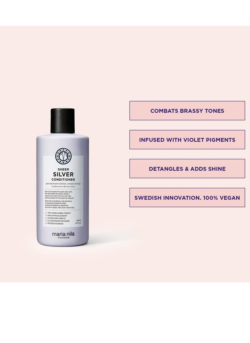 Maria Nila Maria Nila Sheer Silver, Neutralizes Golden Shades, Violet Pigments Gives Cool Tone, 100% Vegan & Sulfate/Paraben free  - Image 2