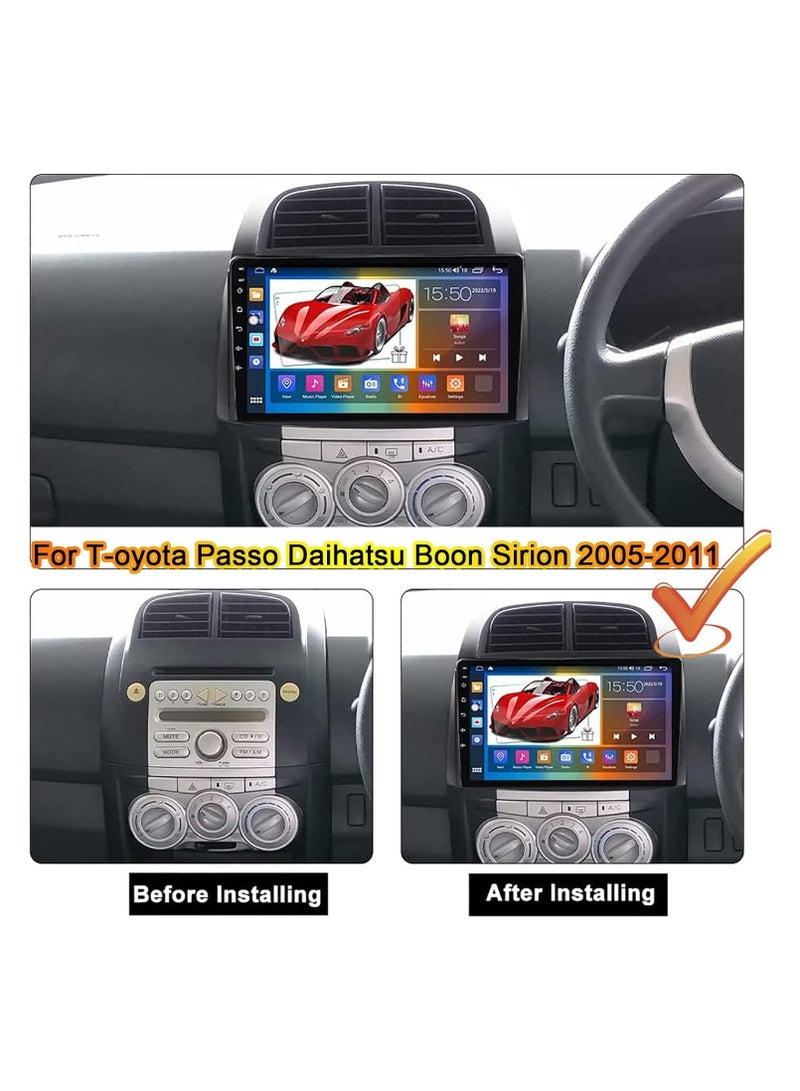 SHEZA STAR Android Car Stereo for Toyota Passo Daihatsu Boon Sirion 2005 2006 2007 2008 2009 2010 2011 1GB RAM 32GB ROM Apple Carplay,M-Link Wi-Fi BT,Radio GPS, 10 Inch IPS Touch Screen with AHD Camera Included - Image 2