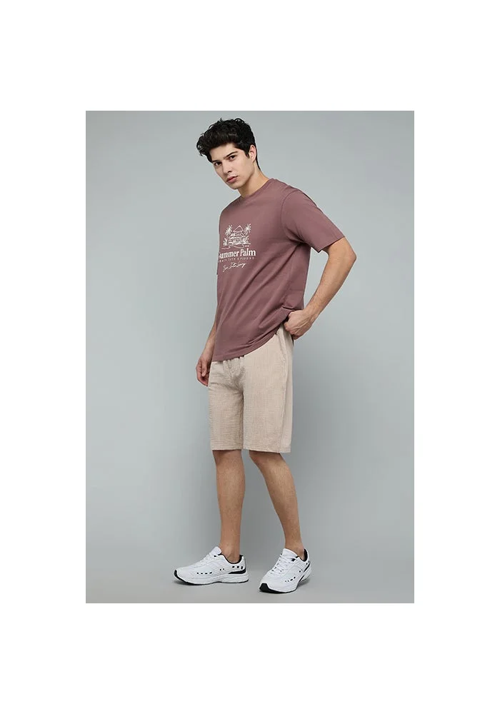 R&b Textured Shorts with Drawstring Waist