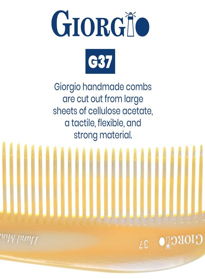 Giorgio G37 Large Coarse Detangling Comb, Wide Teeth for Long Thick Curly Wavy Hair. For Wet and Dry Hair Handmade Rake Comb Saw-Cut and Hand Polished Imitation Horn - Image 5