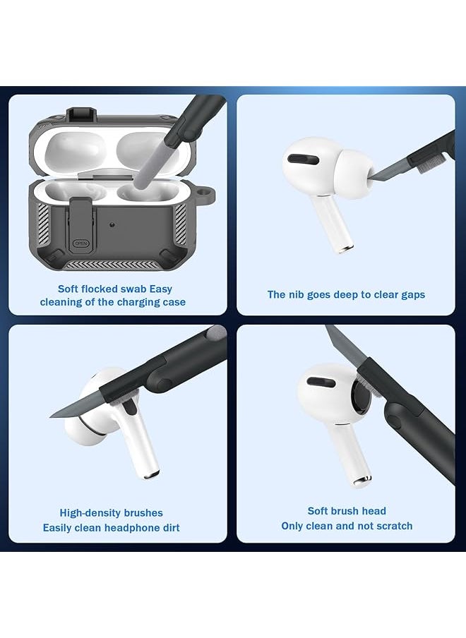 erorex - Upgraded Case For Airpods 4 Case With 1 Headphone Cleaning Tool Compatible With Airpods Pro Case Support Mag Safe Automatic Pop Up Design Black Green Airpods 4 - Image 1