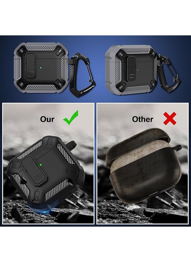 erorex - Upgraded Case For Airpods 4 Case With 1 Headphone Cleaning Tool Compatible With Airpods Pro Case Support Mag Safe Automatic Pop Up Design Black Green Airpods 4 - Image 1