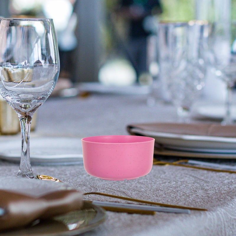 Pink Plastic Reusable Kitchen Bowls Set of 10 for Soup Salad Mixing Serving Food Grade Lightweight - Image 5