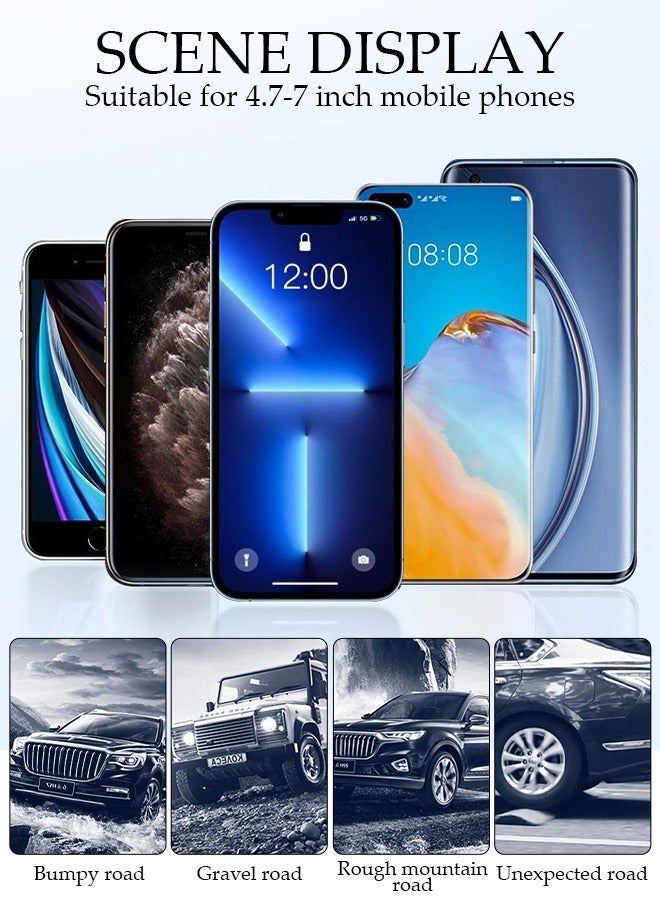 حامل هاتف للسيارة مطور لوحدة التحكم المركزية وحامل هاتف مضاد للاهتزاز مع مشبك ولوحة أرقام لجميع الهواتف المحمولة - Image 5