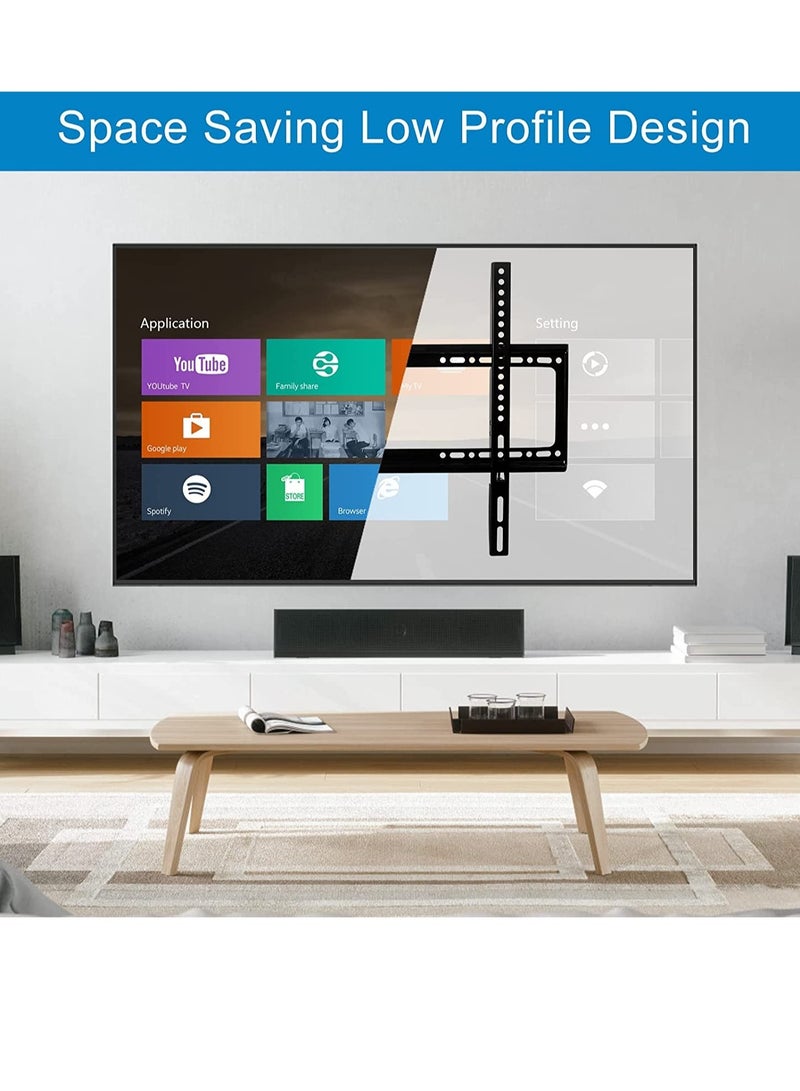 TV Wall Mount 26-63 Inches Ultra Strong Slim Fixed TV Bracket Heavy Duty Ultra Super Strong 50KG TV Wall Mount with Wall Fixing Kit for Flat Curved Screen TV LED, LCD OLED and Plasma 50Kg - Image 3