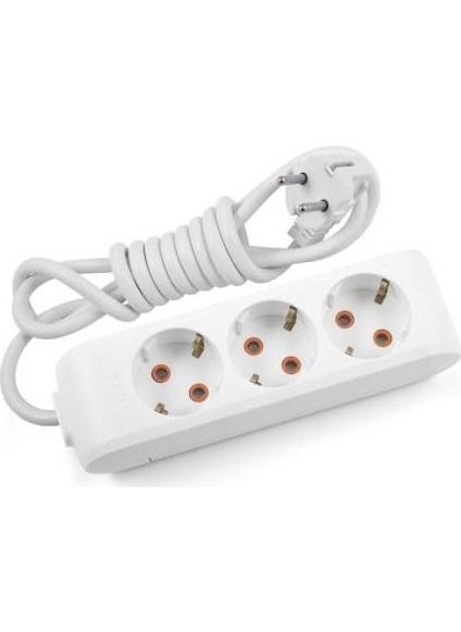 Viko Multi-Let Triple Socket Grounded Cable Child Proof 5 Mt-White 