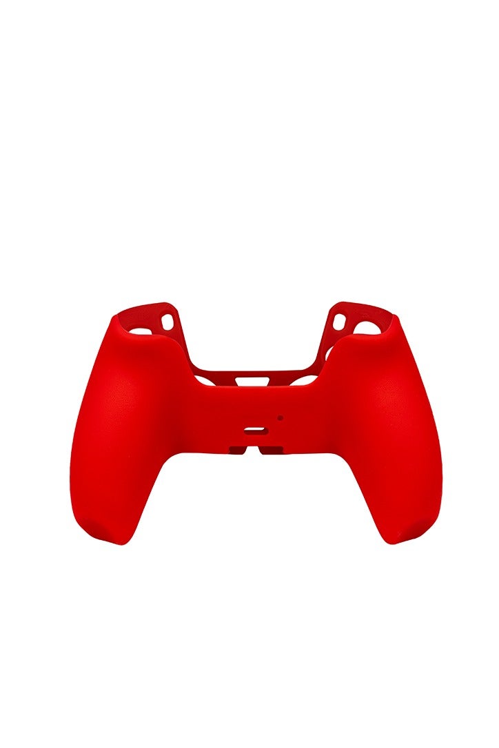 SMARTTECH غطاء سيليكون لوحدة تحكم PS5 DualSense - جراب مضاد للانزلاق والخدش مع أغطية لعصا التحكم باللون الأحمر - Image 4