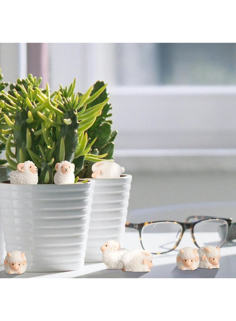 SYOSI Miniature Sheep Figurines, Small Animal Cake Toppers and Model Ornaments, Realistic White Sheep for Fairy Garden, Flower Pot and Home Decoration, 20pcs - Image 3