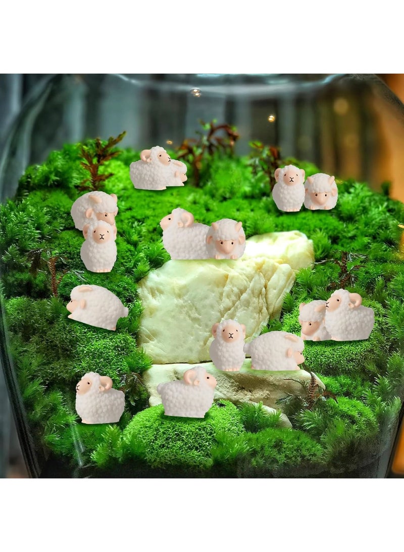 SYOSI Miniature Sheep Figurines, Small Animal Cake Toppers and Model Ornaments, Realistic White Sheep for Fairy Garden, Flower Pot and Home Decoration, 20pcs - Image 5