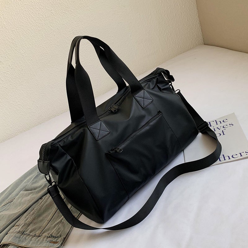 Large Capacity Bag Womens Summer 2023 New Crossbody Bag Travel Bag Portable Luggage Bag Texted Travel Bag Black 
