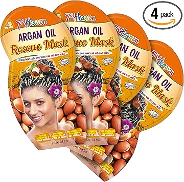 7th Heaven Rescue Hair Mask Pack of 4 Root Hair Masks with Argan Oil Panthenol to Strengthen Add Shine Deep Conditioning Hair Treatment for Dry Damaged Hair - Image 1