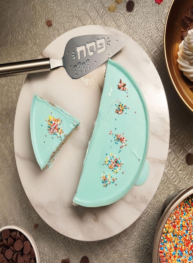 Rite Lite Stainless Steel Passover Server, Elegant Laser Etched Cutout Design with Hebrew "Passover" and 4 Cups, Durable & Stylish Holiday Serving Utensil Jewish Tableware, Perfect Pesach Hostess Gift - Image 5