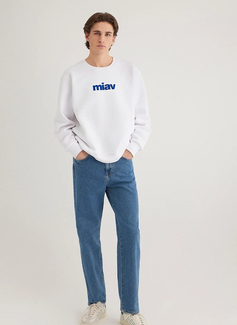 MAVI Miav Printed White Sweatshirt