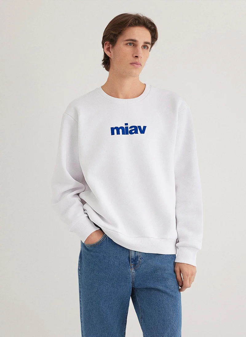 MAVI Miav Printed White Sweatshirt
