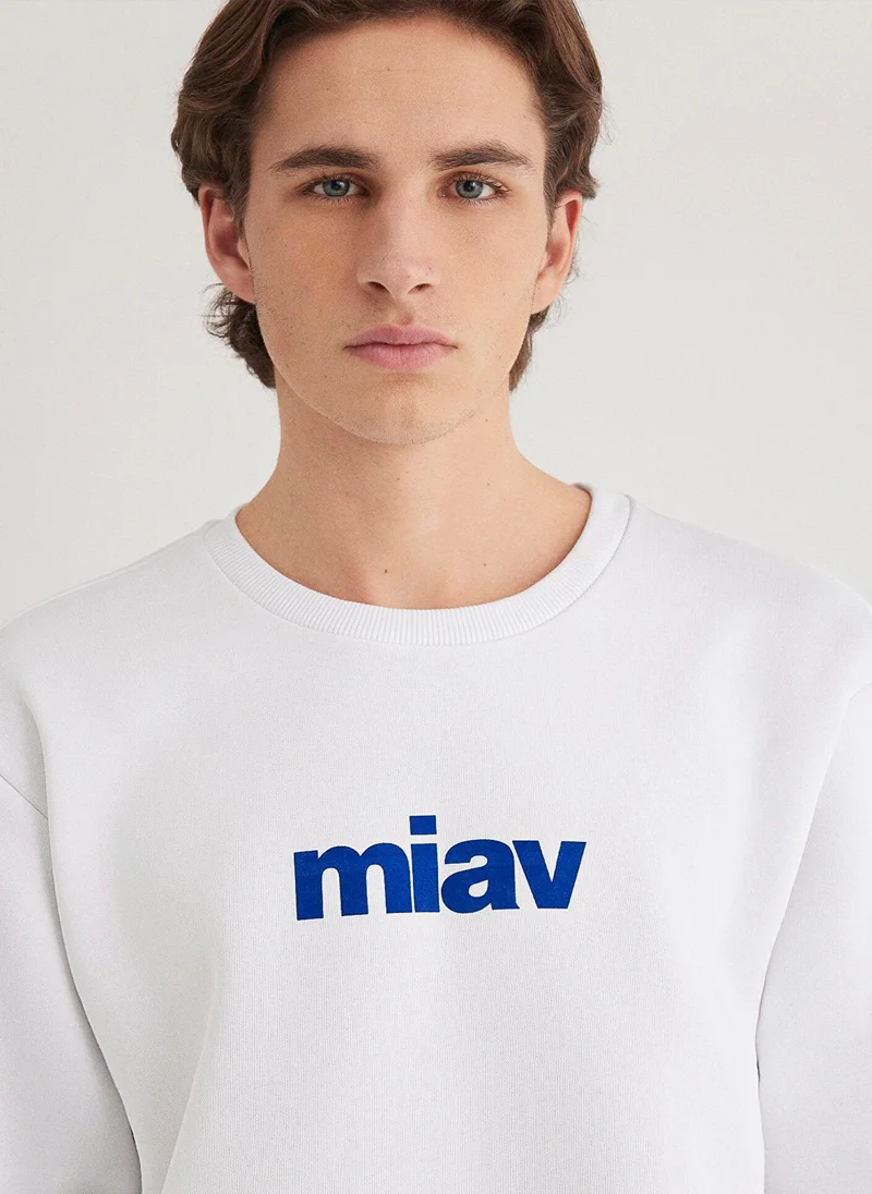 MAVI Miav Printed White Sweatshirt