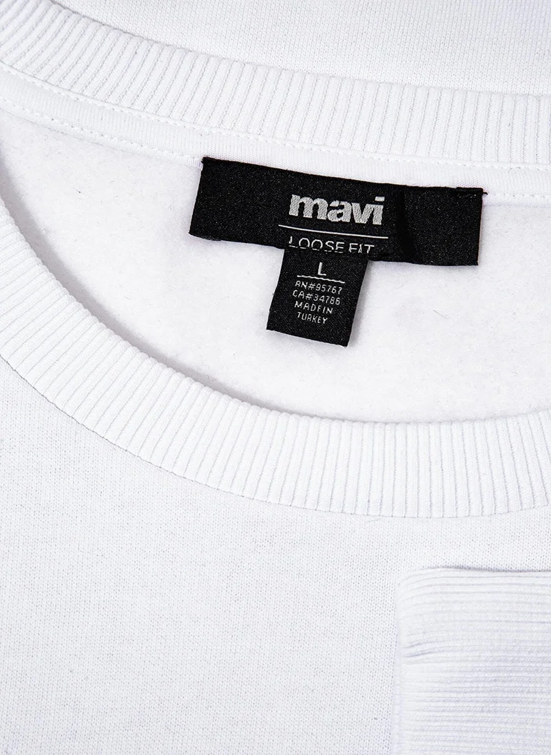 MAVI Miav Printed White Sweatshirt