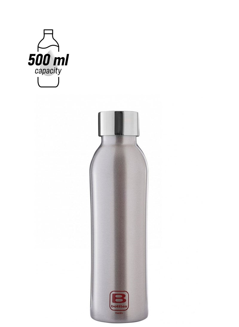 Bugatti Casa Bugatti Silver Brushed B Bottles Twin 500 ML - Image 1