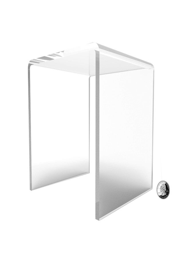 FixtureDisplays® One Riser Combo 7" Cube 3-Sided Clear Plexiglass Pedestal Lucite Acrylic Display Risers Jewelry Showcase Fixtures - 1/8" Thick 16905-7INCH - Image 1