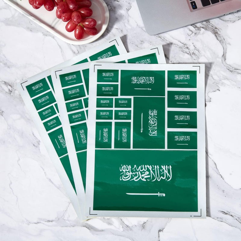 CANTENDO 3 حزمة ملصق علم المملكة العربية السعودية - ملصقات السيارة الفينيل العاكسة لأعلام المملكة العربية السعودية - ملصق مقاوم للماء لنافذة السيارة والمصد (12 × 8.5 بوصة) - Image 4