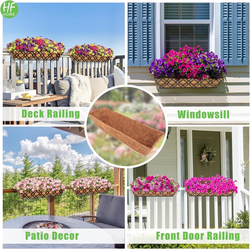 HFHOME 48" Coco Fiber Replacement Liner, 48 inch Natural Window Deck Coco Liner for Window Box-2PCS - Image 4
