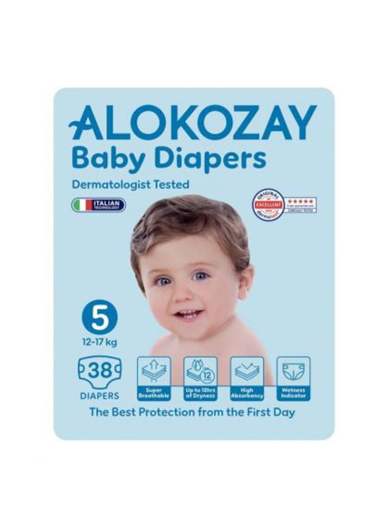 Alokozay Baby Diapers Size 5, 12-17 kg 38 pcs