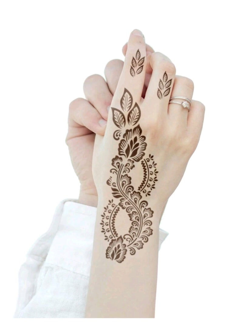 Generic - 2pcs/set Hand Flower Henna Hollow Out Template Stickers - Image 1