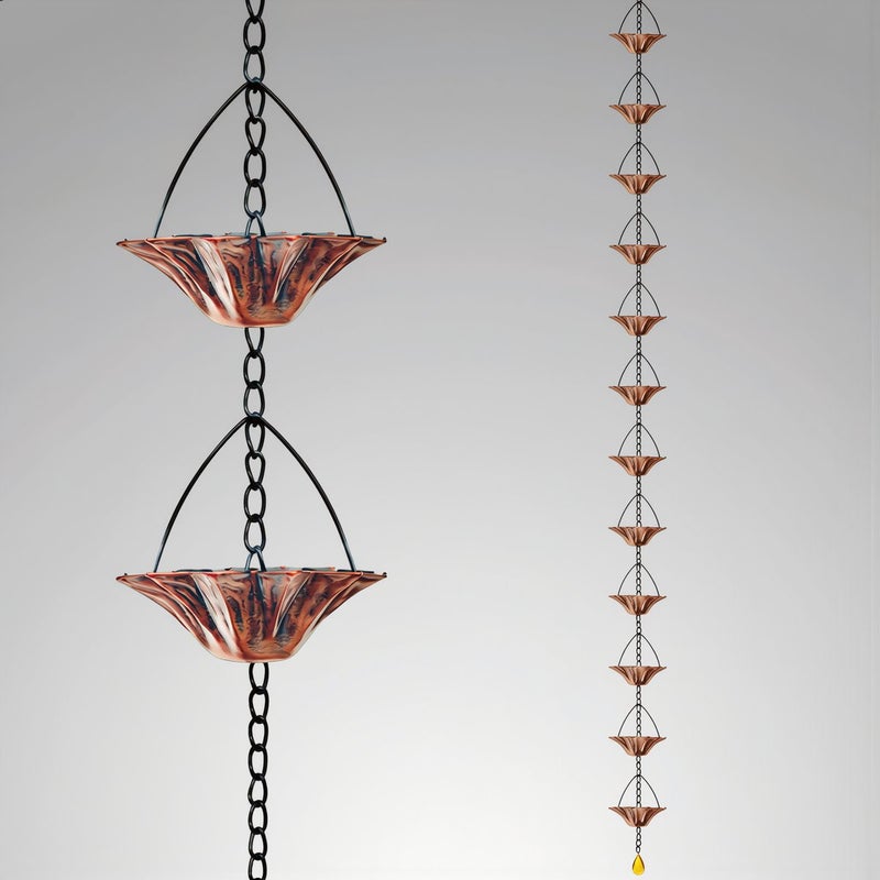 Rain Chain Portable 12 Cups 102 Inch Detachable Camping Event Outdoor Decor - Image 5