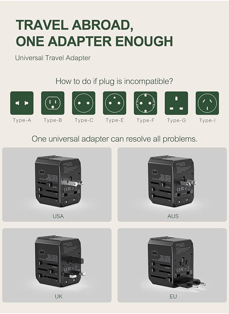 Universal Travel Adapter with 4 Ultra-Fast USB Port and 1 Ultra-Fast USB Type C Port and Power Socket Worldwide Plugs - Image 5