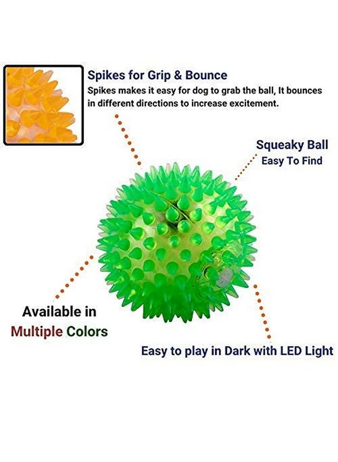 Rubber Led Spiked Ball Dog Chew Toy, Assorted (Set Of 2), 3 Inches - Image 2