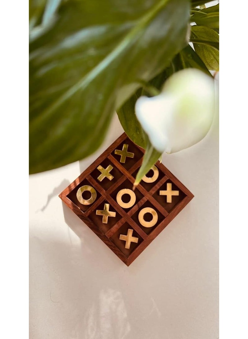 SNAPTRON Wooden Tic Tac Toe Game – Handmade Wooden Board Game Set with X and O Pieces – Fun Coffee Table Decor & Gift for Kids, Adults, Families – Rustic Home Accent - Image 5