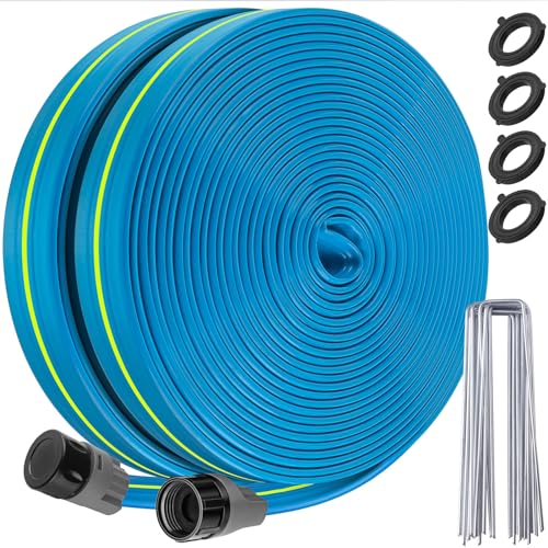 Winisok Sprinkler Hose 100FT, Heavy Duty Watering Hoses, Efficient Irrigation Tubing for Garden Lawn Sprinklers System with 40 Pack Staples - Image 1