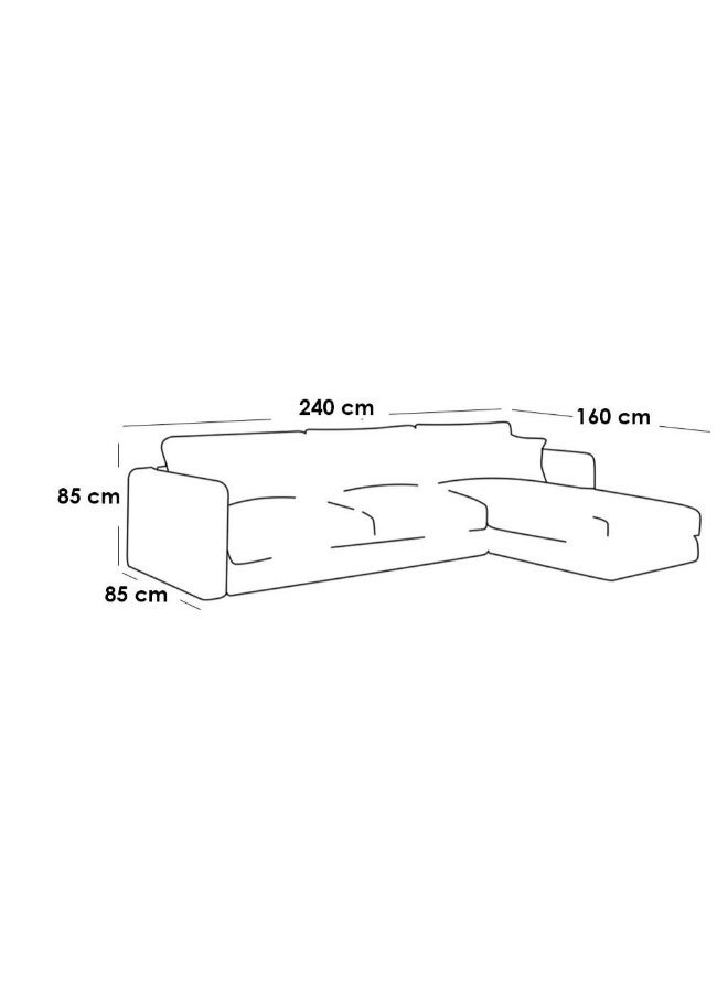 الهوم كنبة زاوية 4 مقاعد شكل حرفL   بمقاس 240x160x85x85 سم - أزرق - Image 2
