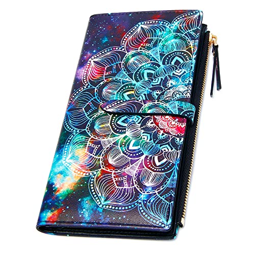 YOUBDM Slim Wallets for Women Credit Card Holder RFID Bifold Clutch Wallets Checkbook with Zipper Pocket - Image 1