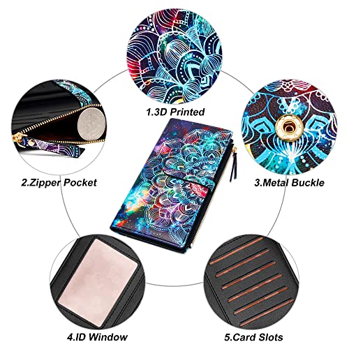 YOUBDM Slim Wallets for Women Credit Card Holder RFID Bifold Clutch Wallets Checkbook with Zipper Pocket - Image 5