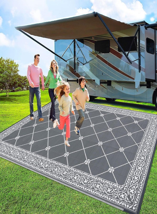 HiiARug Reversible Mats Outdoor Rug 6'x9' for Patio Plastic Straw Patio Rugs Outdoor Rugs Large Floor Mat for Ourdoor Decor,Garden, Patio, Backyard, Deck, Picnic, RV, Camping (Grey) - Image 3
