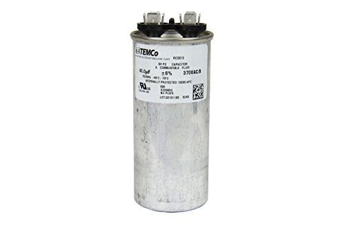 TEMCo Industrial TEMCo 40 uF Run Capacitor CBB65, 40 MFD, 370V, Round, 50/60Hz | for HVAC AC Fan, Motor, Blower Applications - Image 1