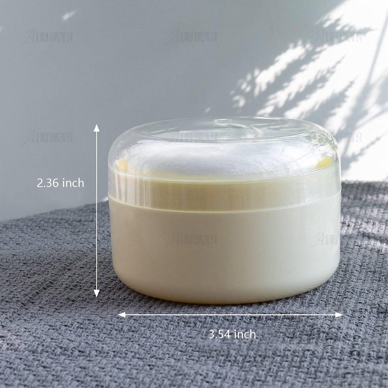 AUEAR 2 Pcs AfterBath Empty Body Powder Container Puff Box with Powder Puff Sifter for Home and Travel Yellow 343 x 236 - Image 2