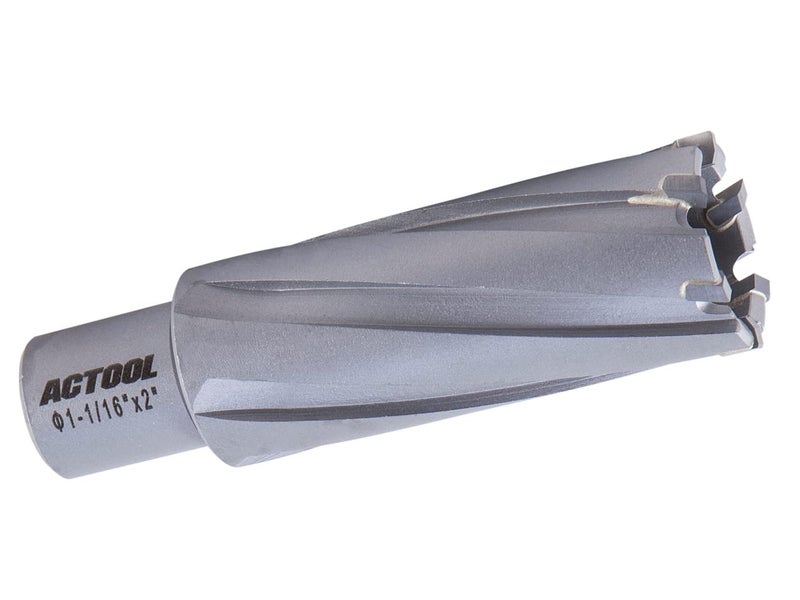 ACTOOL 1-1/16'' Diameter x 2'' Depth of Cut Carbide Tipped TCT ANNULAR Cutter with 3/4'' Weldon Shank - Image 1