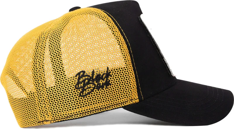 Black Börk BlackBörk V1 Trucker Duckside - Unisex Black-Yellow Hat (Cap) with 11 Code Logo