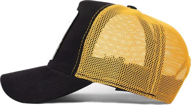 Black Börk BlackBörk V1 Trucker Duckside - Unisex Black-Yellow Hat (Cap) with 11 Code Logo