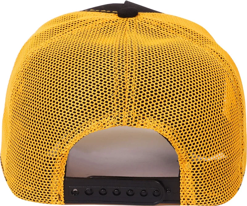 Black Börk BlackBörk V1 Trucker Duckside - Unisex Black-Yellow Hat (Cap) with 11 Code Logo