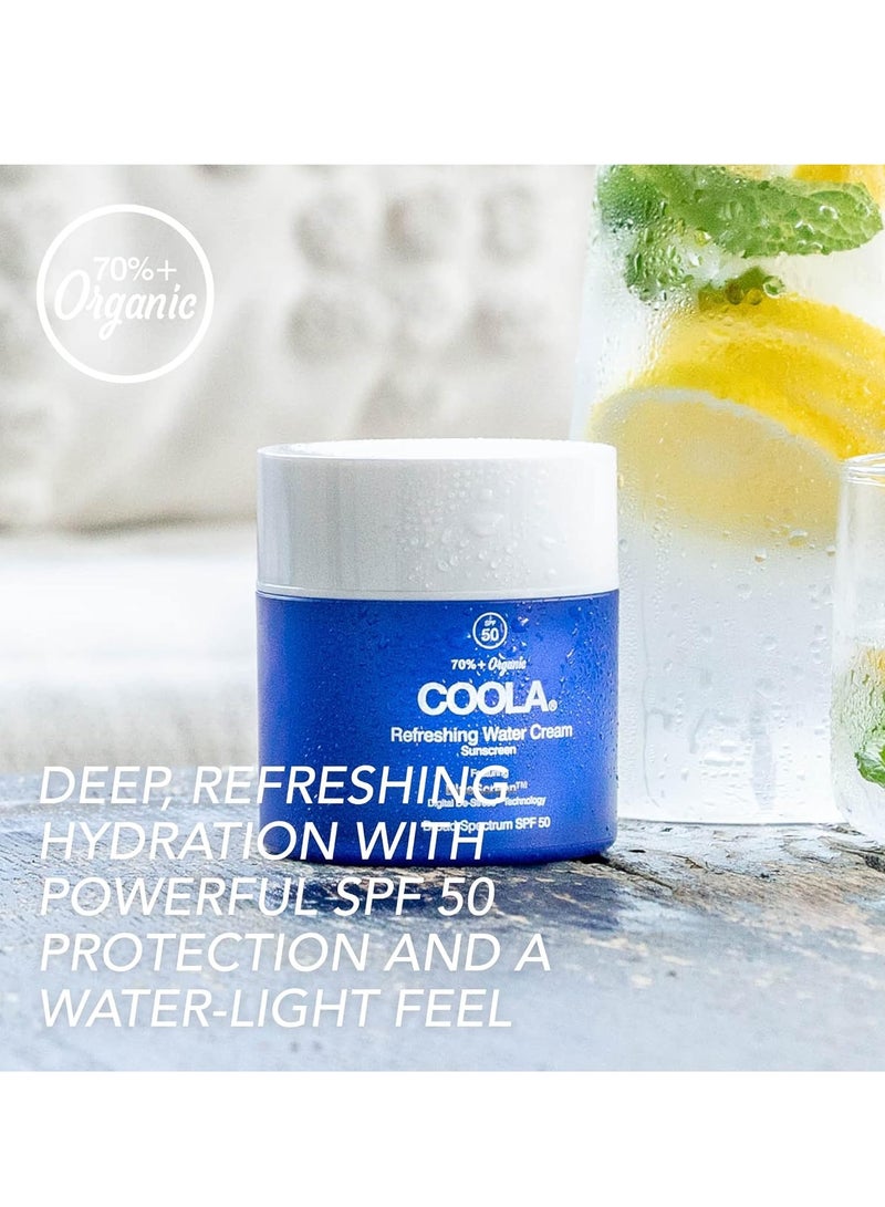 COOLA Organic Refreshing Water Cream Face Moisturizer with SPF 50, Dermatologist Tested Face Sunscreen with Plant-Derived BlueScreen Digital De-Stress Technology, 1.5 Fl Oz - Image 3