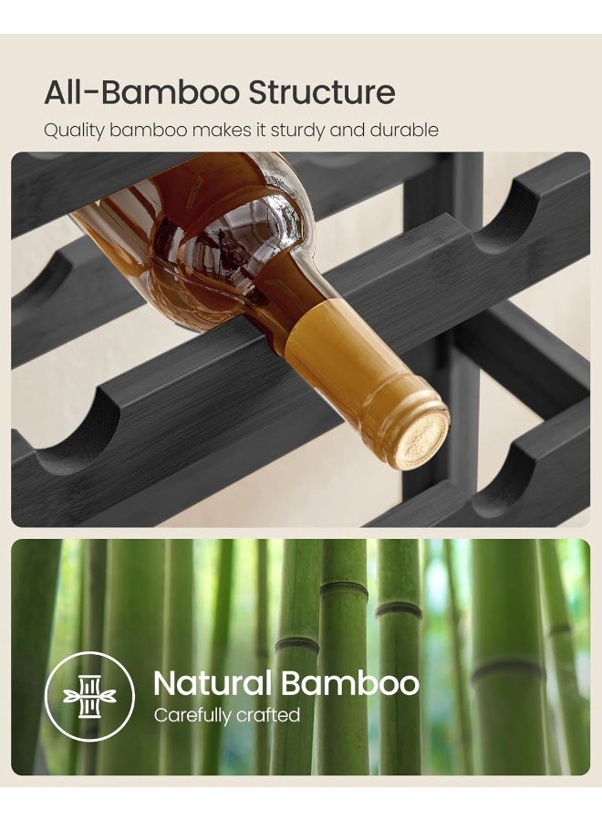 SONGMICS SONGMICS 42-Bottle Wine Rack Free Standing Floor, 7-Tier Display Wine Storage Shelves with Table Top, Bamboo Wobble-Free Bottle Holder for Kitchen Bar Dining Room Living Room, Ink Black - Image 4
